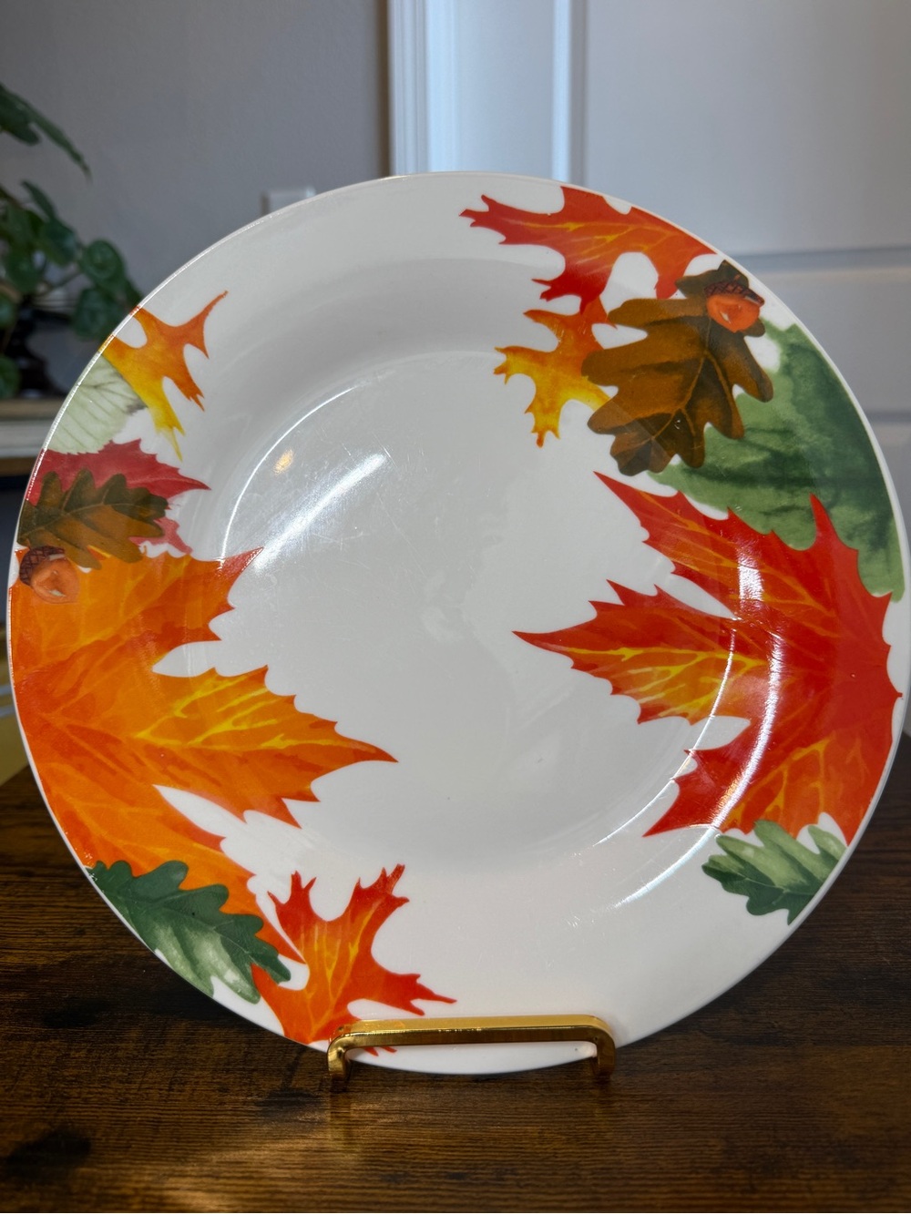 Royal Norfolk Fall Leaves Dinner Plate 10.5” Autumn Acorns Maple Oak RNFFAL